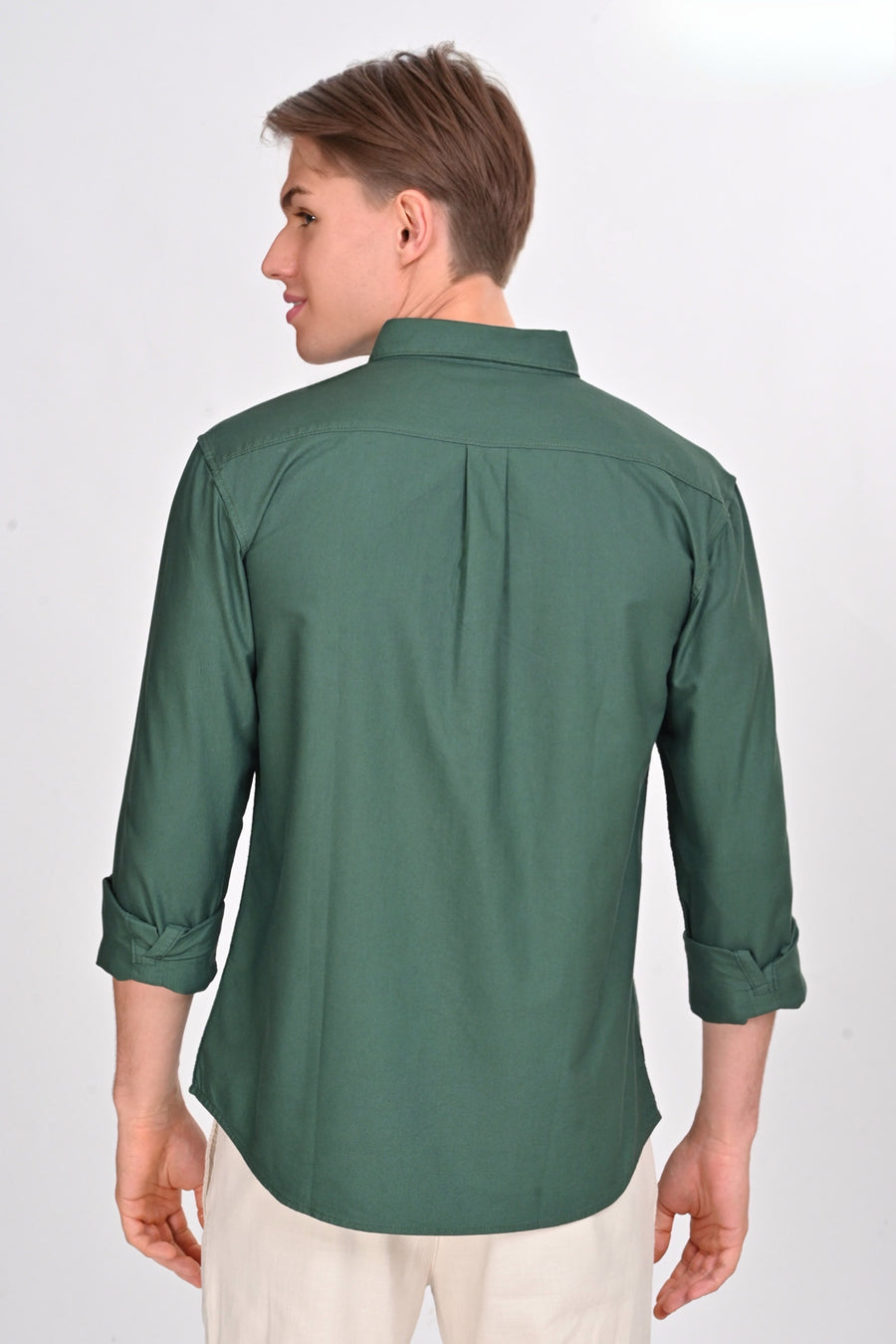Forest Green Solid Martin Shirt - IVYN