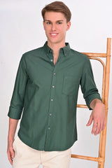 Forest Green Solid Martin Shirt - IVYN