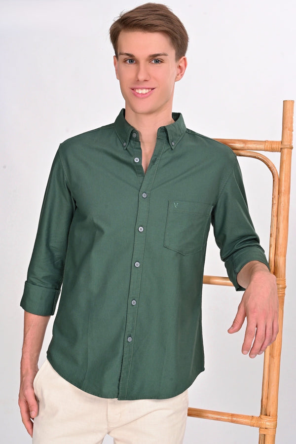 Forest Green Solid Martin Shirt (image 4)