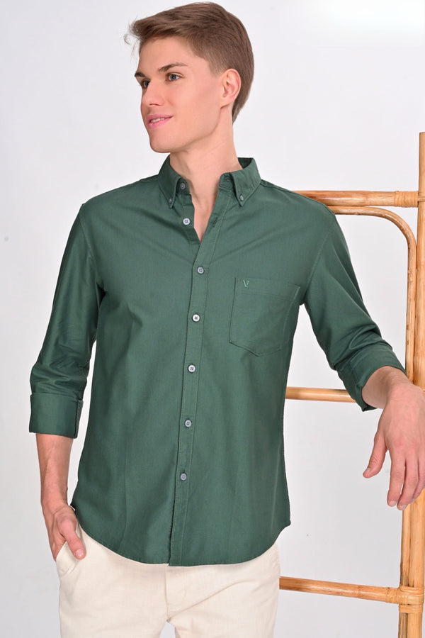Forest Green Solid Martin Shirt (image 6)