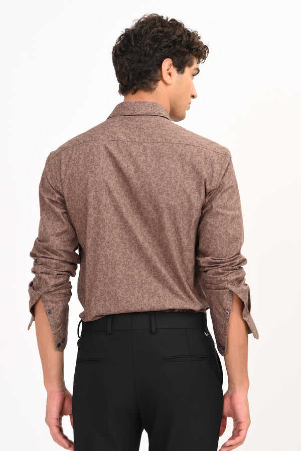 IVYN Signature Brown Leaf Print Full Sleeve Shirt (image 6)