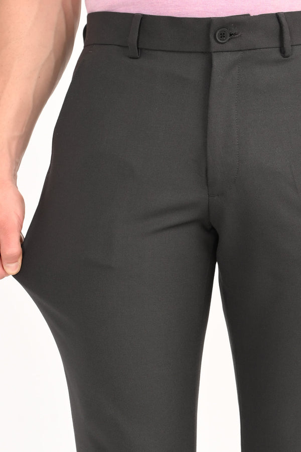 Charcoal Black – Ultra Slim Fit 4-Way Stretch Formal Trouser (image 2)