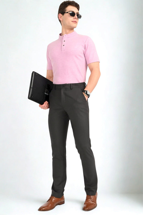 Charcoal Black – Ultra Slim Fit 4-Way Stretch Formal Trouser