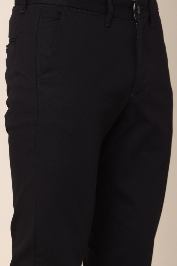 Classic Black Dobby Cotton Chinos (image 2)