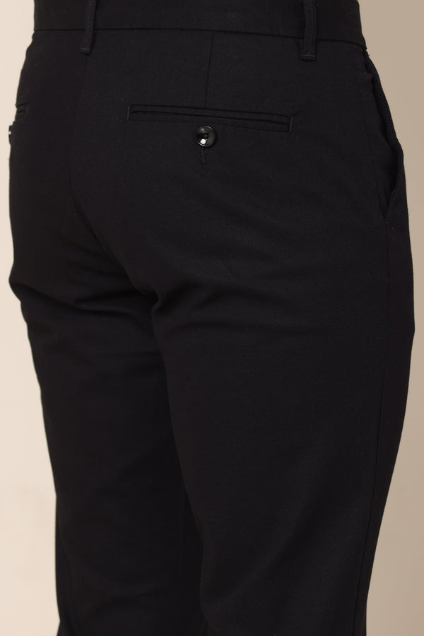Classic Black Dobby Cotton Chinos (image 6)