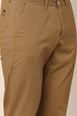 Classic Chocolate  Brown Cotton Checked Chinos - IVYN