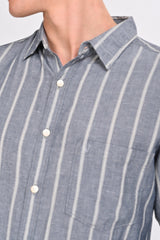 Colton Grey & White Striped Shirt - IVYN