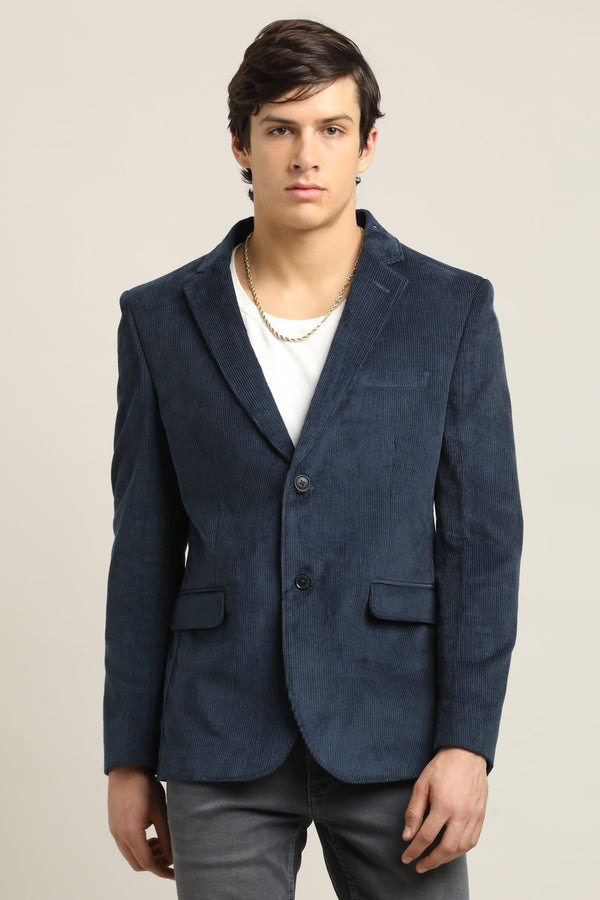 Men's Corduroy Blazer - Blue (image 3)