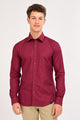 Men’s Premium Solid Cotton Shirt – Tailored Comfort Fit Deep Wine Red