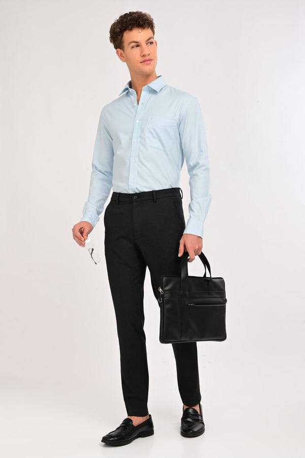 Men’s Premium Solid Cotton Shirt – Tailored Comfort Fit - Arctic Blue (image 6)