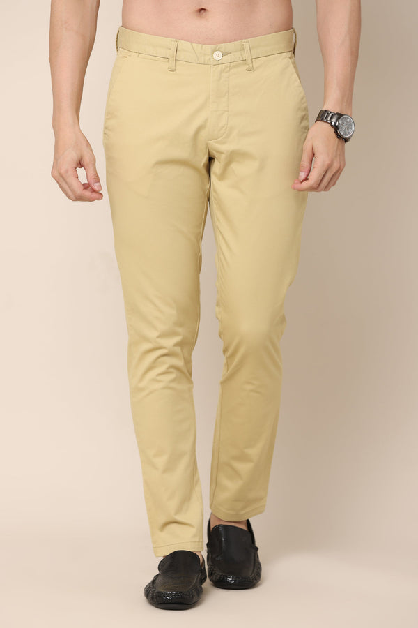 Ivyn Classic Beige Cotton Chinos — alternate view