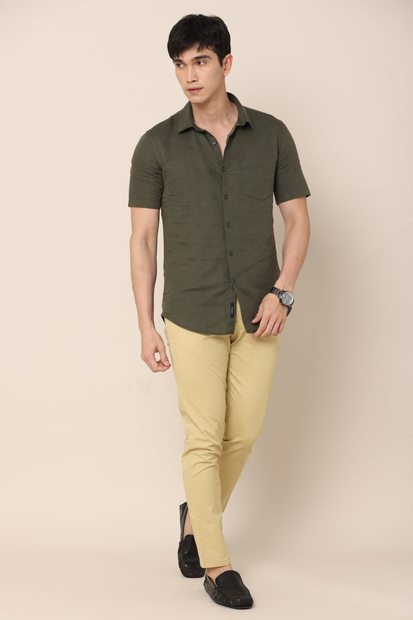 Ivyn Classic Beige Cotton Chinos (image 1)