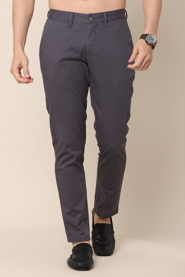 Classic Charcoal Cotton Trousers (image 1)