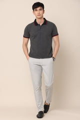 Dobby Grey Cotton Pants - IVYN