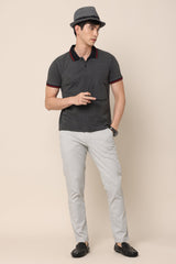 Dobby Grey Cotton Pants - IVYN