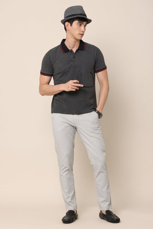 Ivyn Classic Grey Cotton Trousers (image 1)
