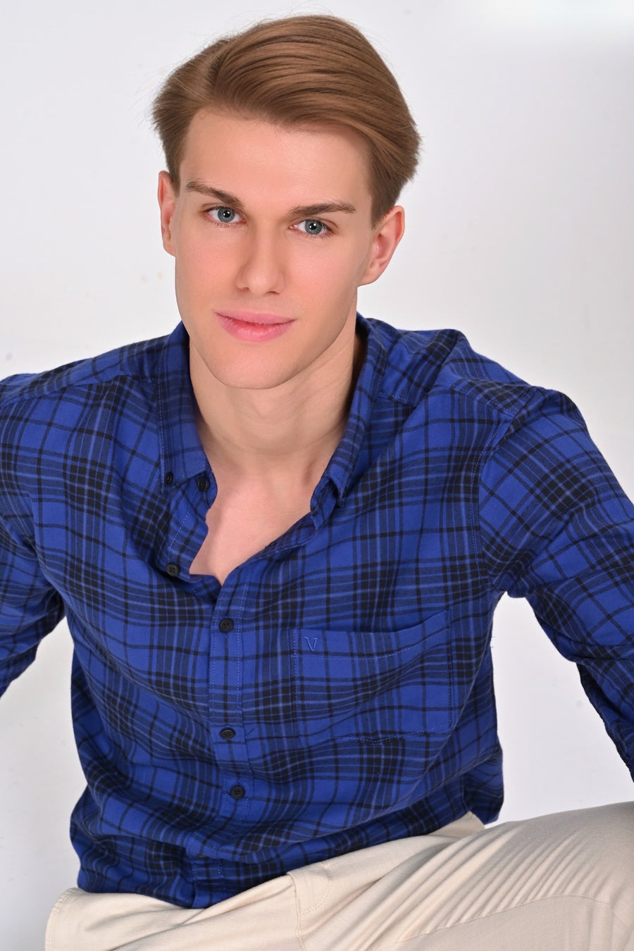 Evelyn Blue & Black Checked Shirt - IVYN