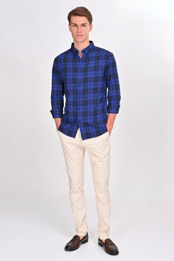 Evelyn Blue & Black Checked Shirt (image 5)