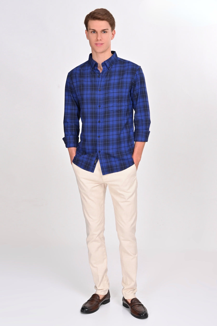 Evelyn Blue & Black Checked Shirt - IVYN