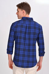 Evelyn Blue & Black Checked Shirt - IVYN