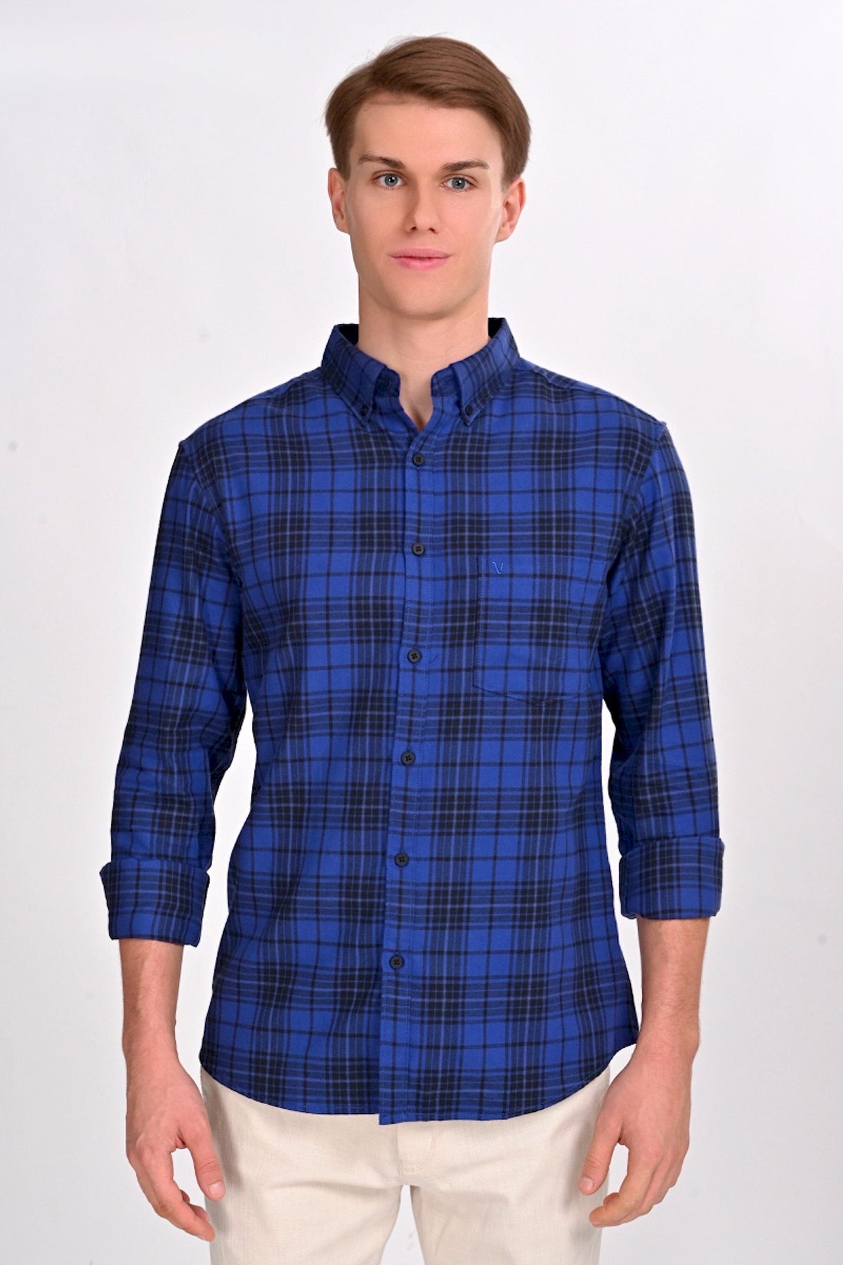 Evelyn Blue & Black Checked Shirt