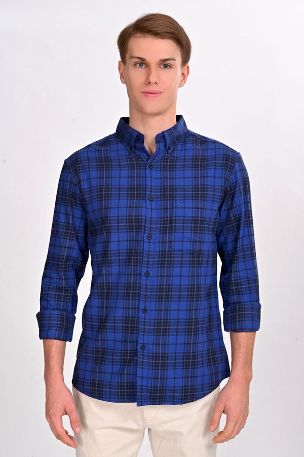 Evelyn Blue & Black Checked Shirt