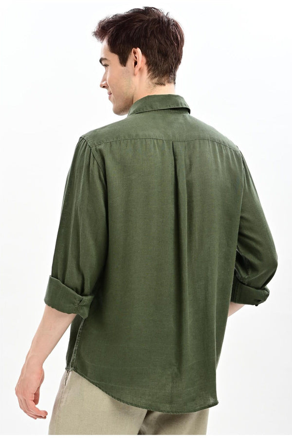 Fern Green Relaxed-Fit Shirt for Men - IVYN