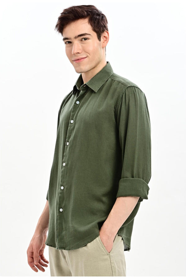 Fern Green Relaxed-Fit Shirt for Men - IVYN