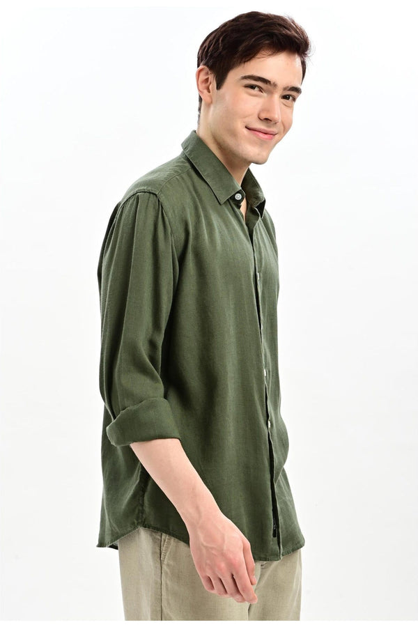 Fern Green Relaxed-Fit Shirt for Men - IVYN