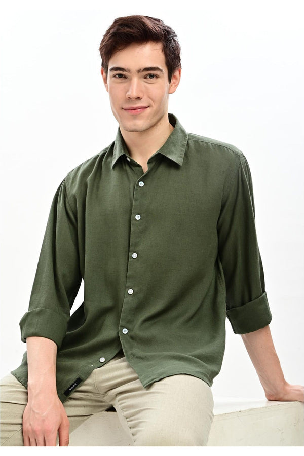 Fern Green Relaxed-Fit Shirt for Men - IVYN