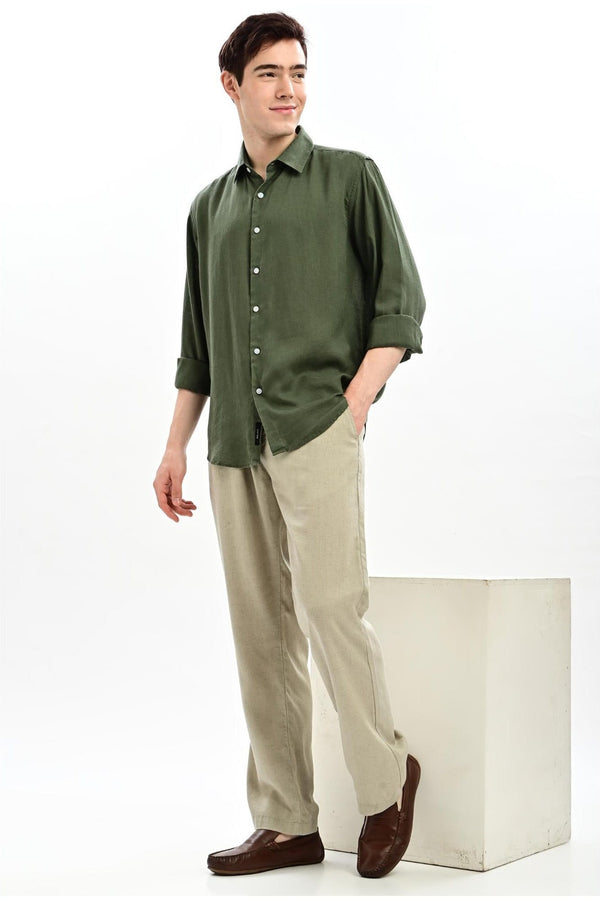 Fern Green Relaxed-Fit Shirt for Men - IVYN