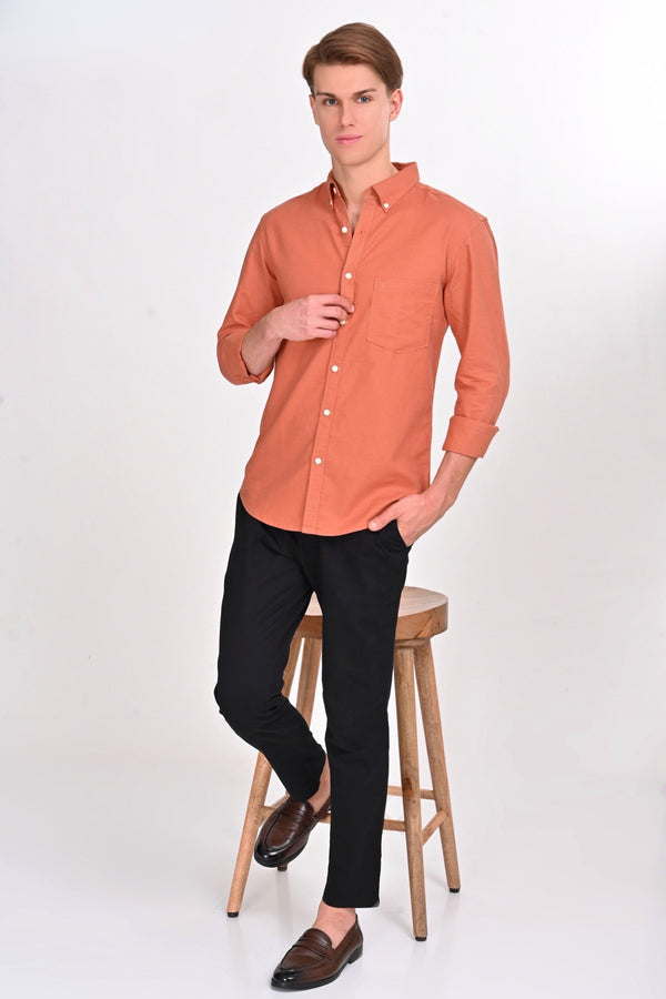 Finn Rust Orange Solid Martin Shirt (image 1)