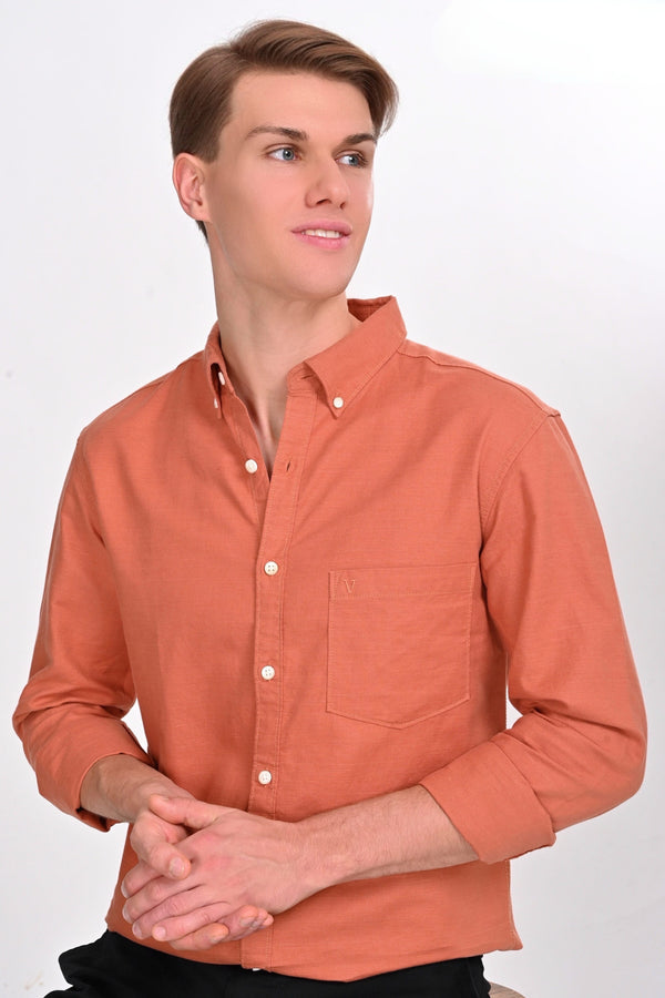 Finn Rust Orange Solid Martin Shirt (image 2)