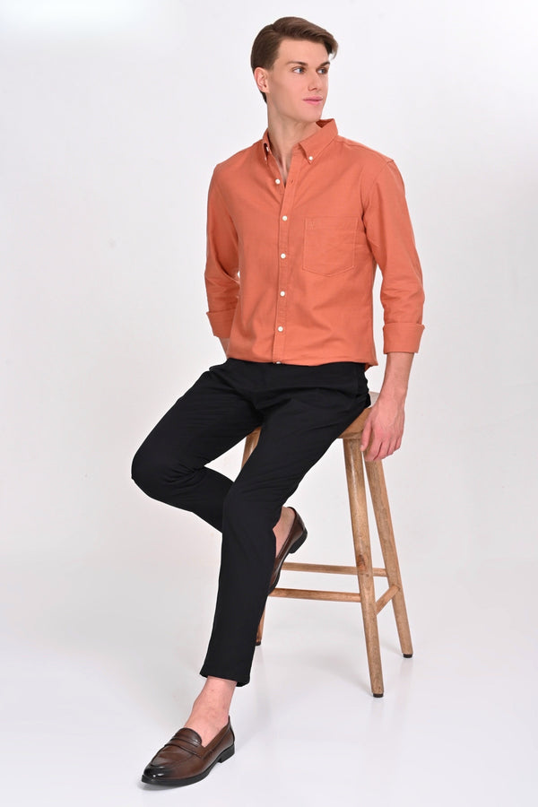 Finn Rust Orange Solid Martin Shirt (image 6)