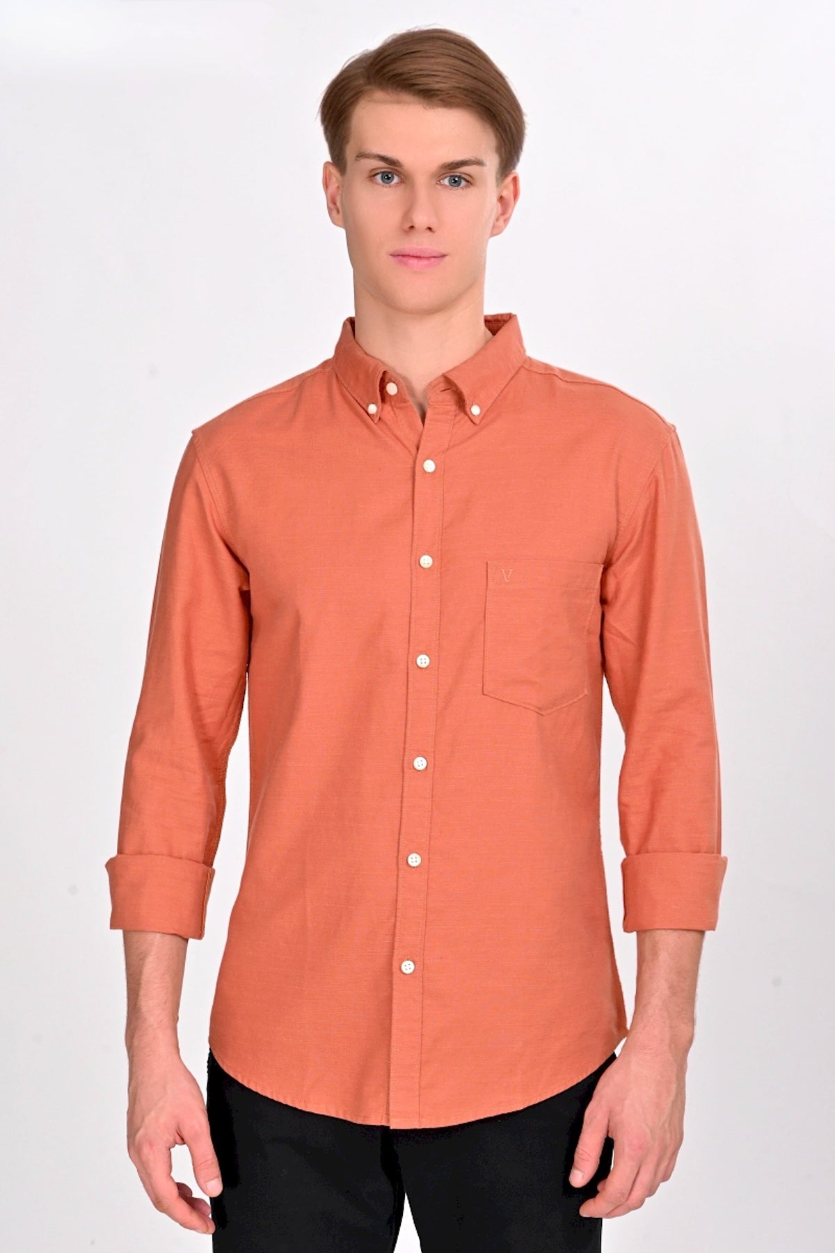 Finn Rust Orange Solid Martin Shirt