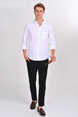 Foster White Solid Martin Shirt - IVYN