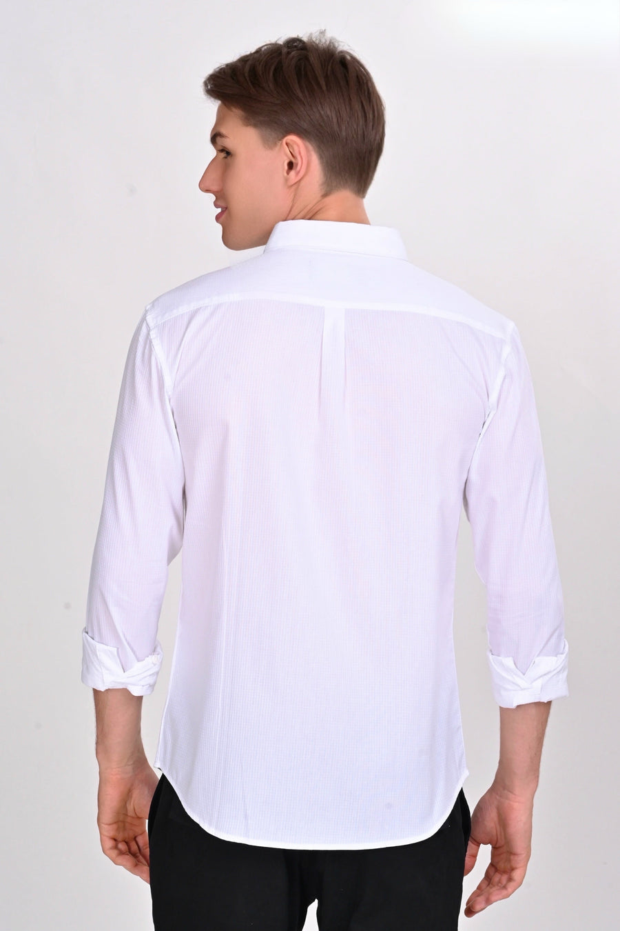 Foster White Solid Martin Shirt - IVYN