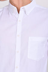 Foster White Solid Martin Shirt - IVYN