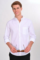 Foster White Solid Martin Shirt - IVYN