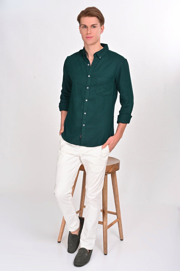 Gerrie Teal Green Solid Martin Shirt (image 1)
