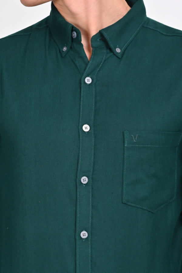 Gerrie Teal Green Solid Martin Shirt — alternate view