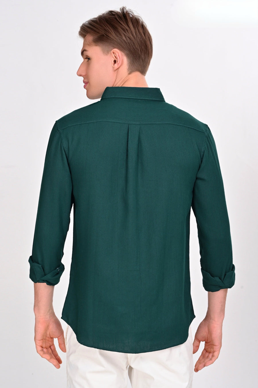 Gerrie Teal Green Solid Martin Shirt - IVYN