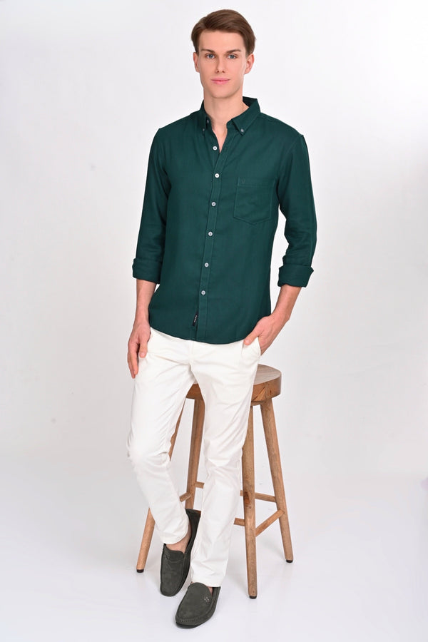 Gerrie Teal Green Solid Martin Shirt (image 5)