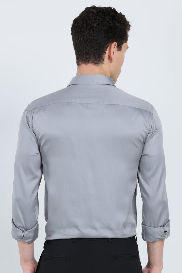Modern Classic Grey Solid Shirt (image 3)