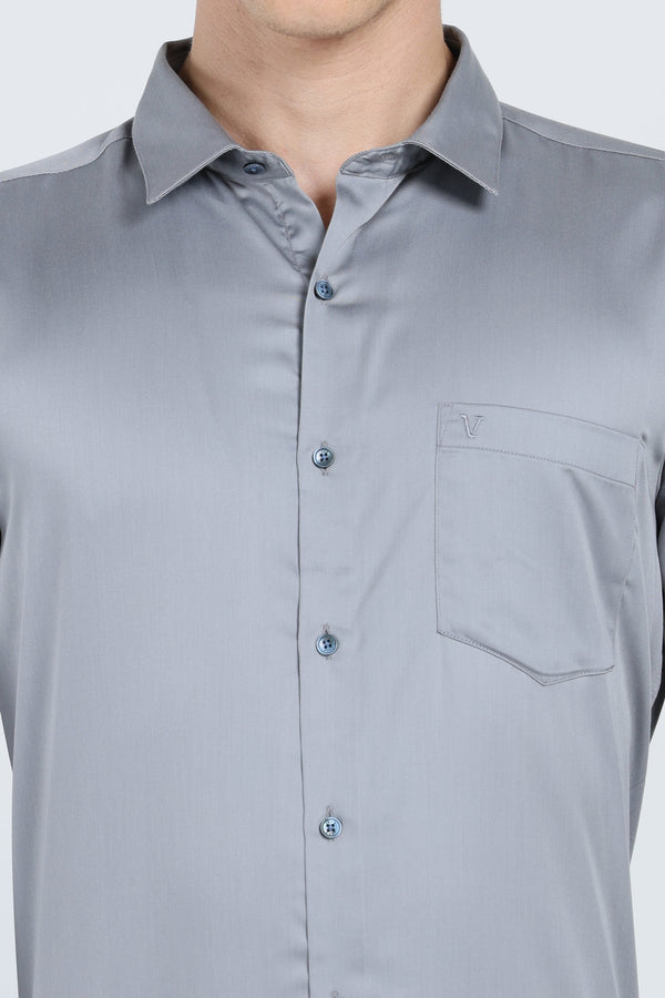 Modern Classic Grey Solid Shirt (image 2)