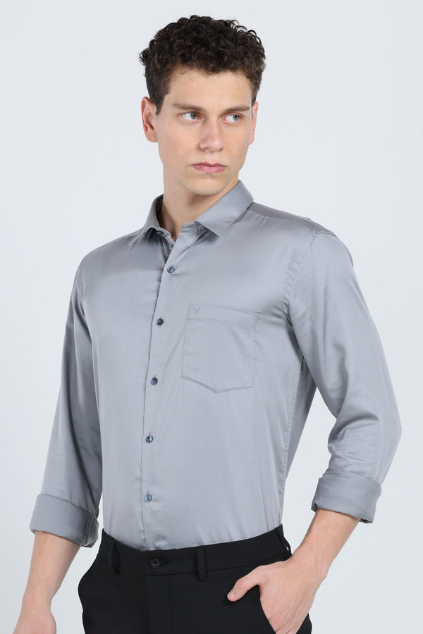 Modern Classic Grey Solid Shirt (image 1)