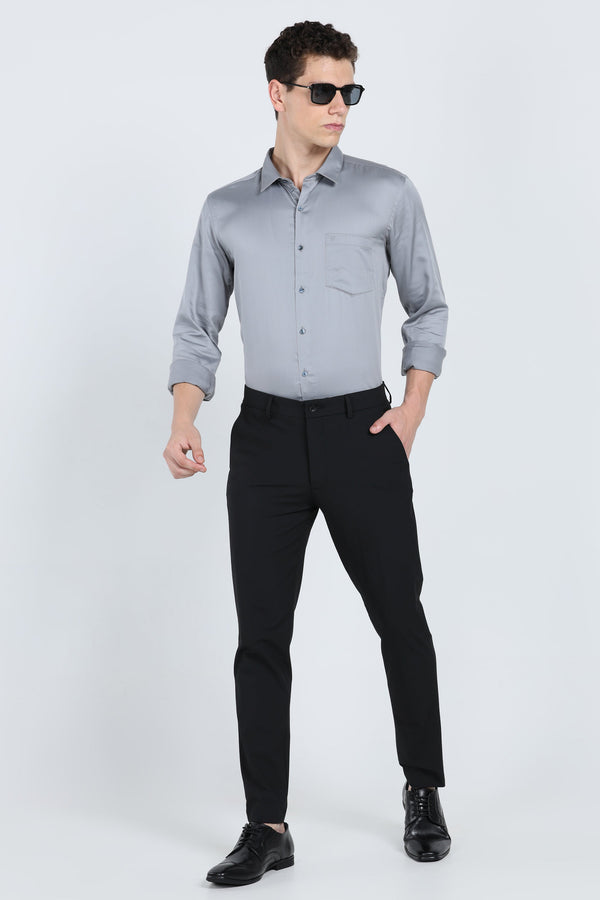 Modern Classic Grey Solid Shirt — alternate view