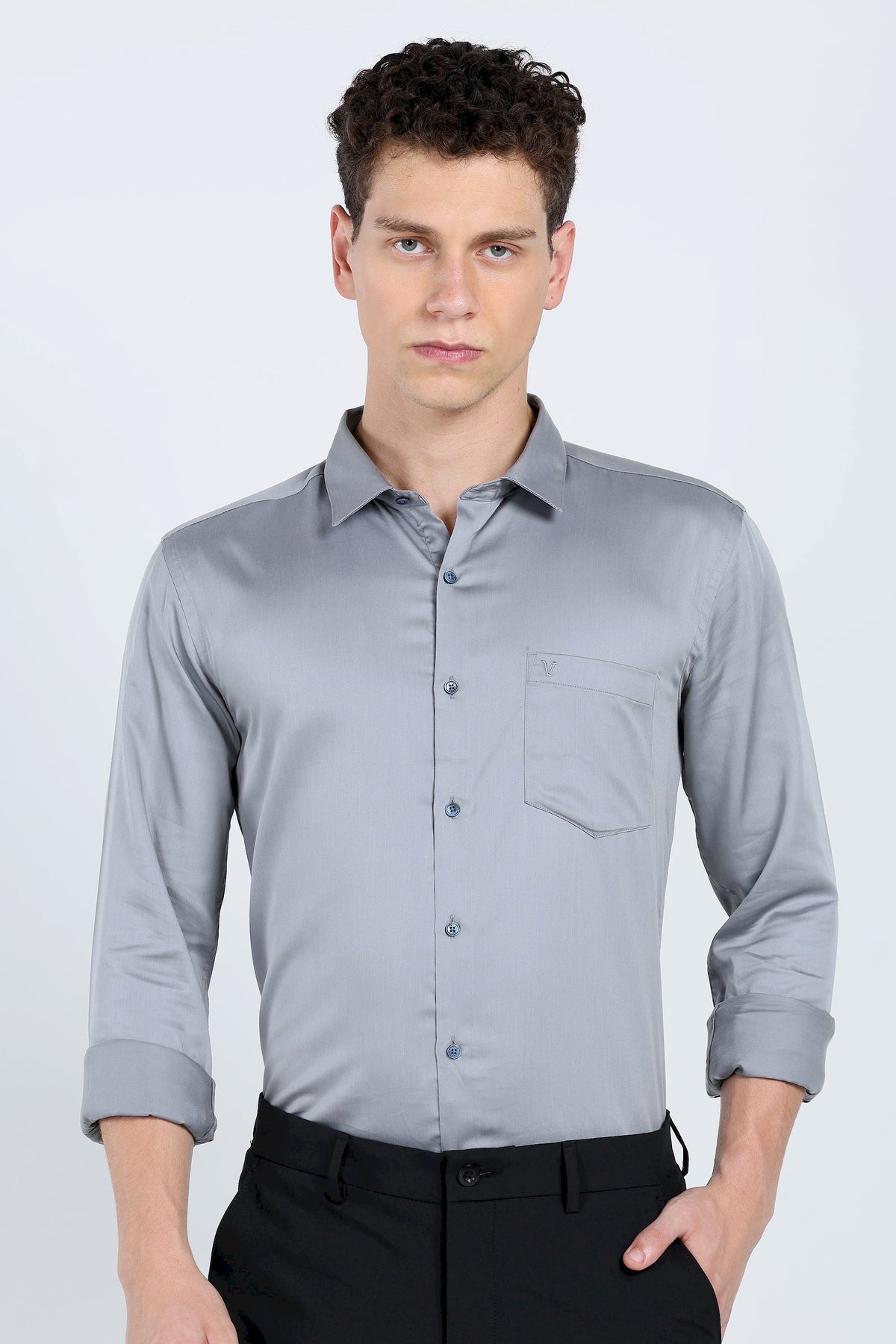 Modern Classic Grey Solid Shirt