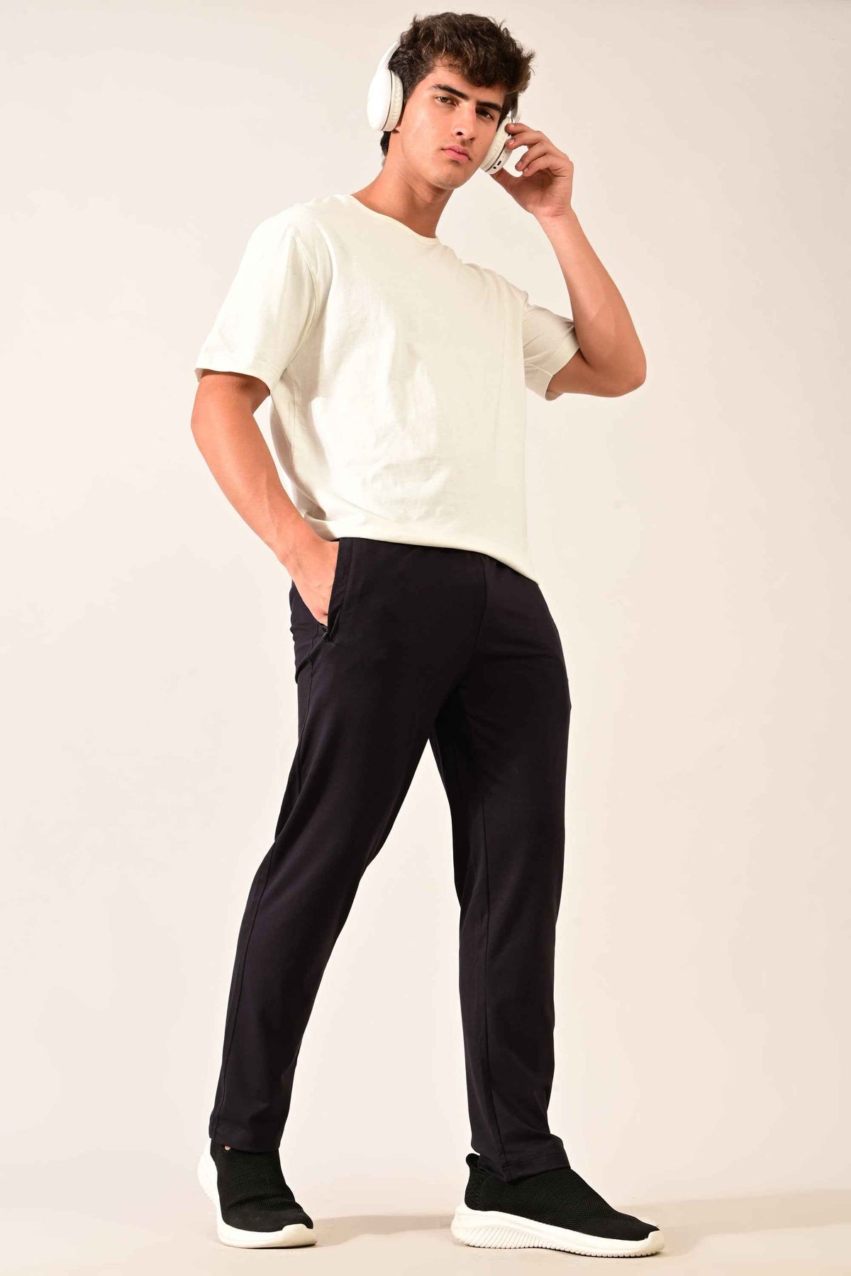 IVYN 4-Way Stretch Cotton Track Pants in Navy Blue