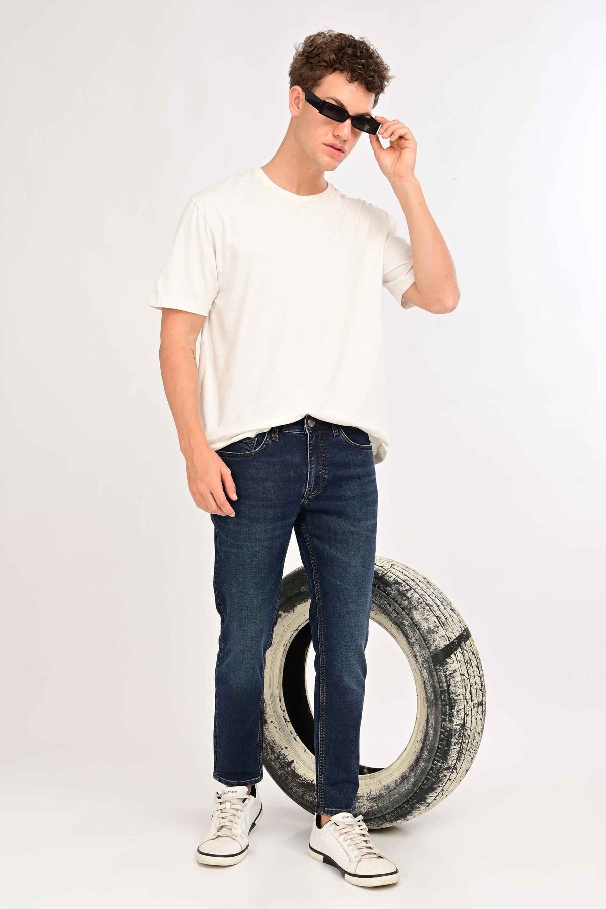 Arden Ankle-Fit Jeans — Deep Indigo Wash